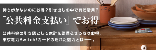 【特集】「公共料金支払い」でお得！東京電力Switchカードの魅力とは―。